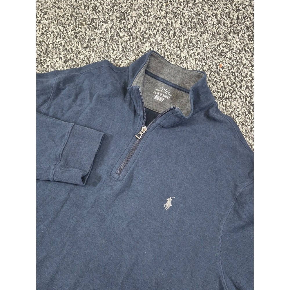 Polo Ralph Lauren 1/4 Zip Sweater Mens XL Navy Blue Pullover Pony